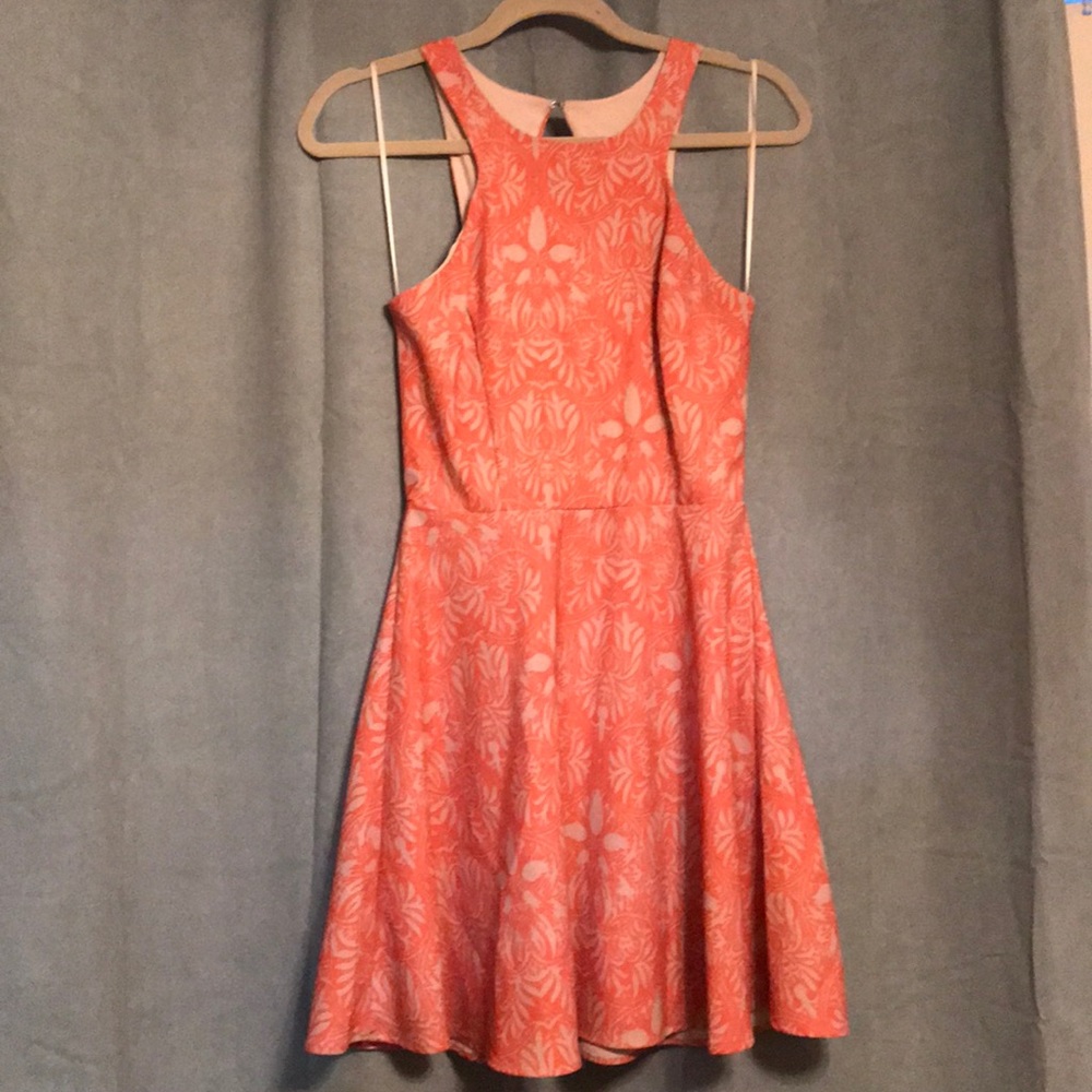 Jealous Tomato Tank Fit & Flair Dress in coral